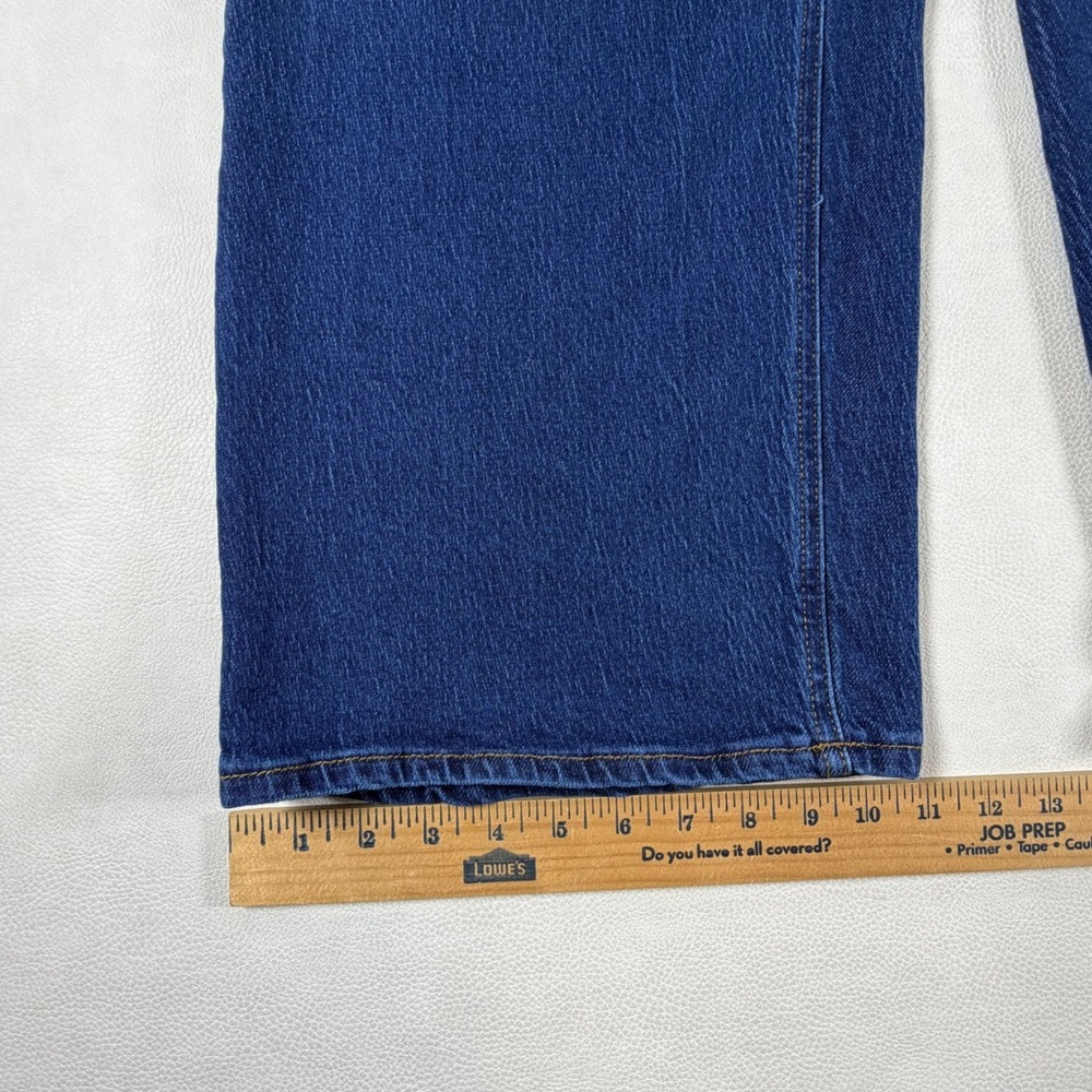Quince Ultra-Wide Leg Jeans Dark Wash High Rise Organic Cotton Blend Size 33 - Picture 6 of 12